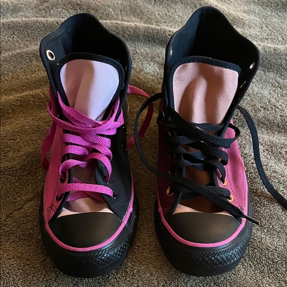 Converse Shoes - Chuck Taylor Converse High-Top Sneakers - Pink and Black